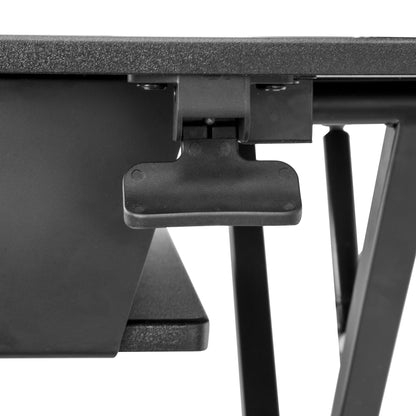 StarTech.com Sit Stand Desk Converter with Keyboard Tray - Large 35” x 21" Surface - Height Adjustable Ergonomic Desktop/Tabletop Standing Workstation - Holds 2 Monitors - Pre-Assembled