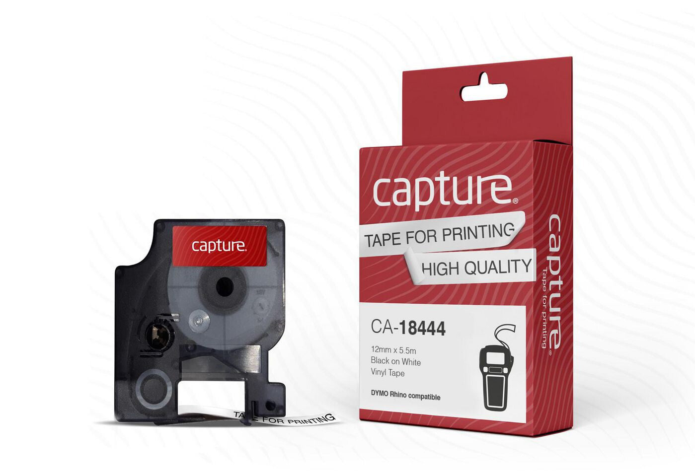 Capture CA-18444 label-making tape Black on white