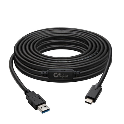 Microconnect USB3.1CA5AMP USB cable USB 3.2 Gen 1 (3.1 Gen 1) 5 m USB C USB A Black