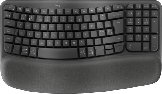 Logitech Wave Keys keyboard Office RF Wireless + Bluetooth QWERTY UK English Graphite