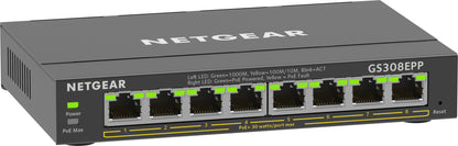 NETGEAR GS308EPP Managed L2/L3 Gigabit Ethernet (10/100/1000) Power over Ethernet (PoE) Black