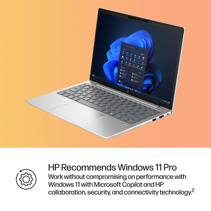 HP EliteBook 6 G1i AI PC Intel Core Ultra 5 225U Laptop 33.8 cm (13.3") WUXGA 16 GB DDR5-SDRAM 512 GB SSD Wi-Fi 6E (802.11ax) Windows 11 Pro Silver