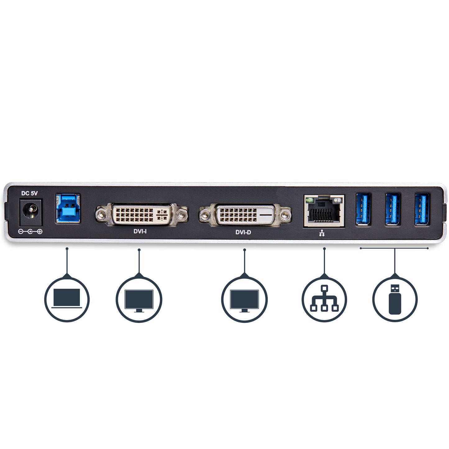 StarTech.com Dual-Monitor USB 3.0 Docking Station with DVI and Vertical Stand