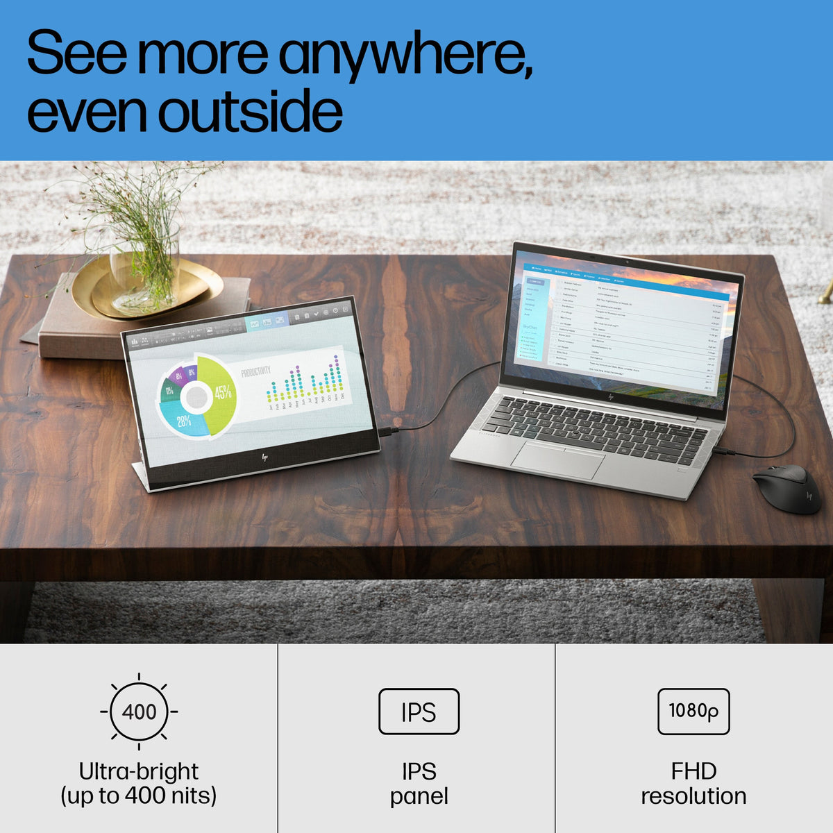 HP E-Series E14 G4 Portable Monitor