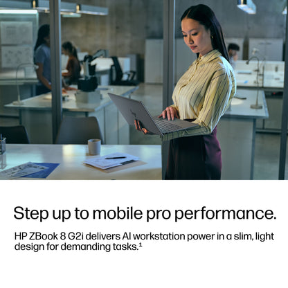 HP ZBook 8 G2i 14 inch Mobile Workstation PC - Data Science Copilot+ PC Intel Core Ultra 7 356H 35.6 cm (14") WUXGA 32 GB DDR5-SDRAM 1 TB SSD Wi-Fi 7 (802.11be) Windows 11 Pro AI Workstation, AI PC Silver