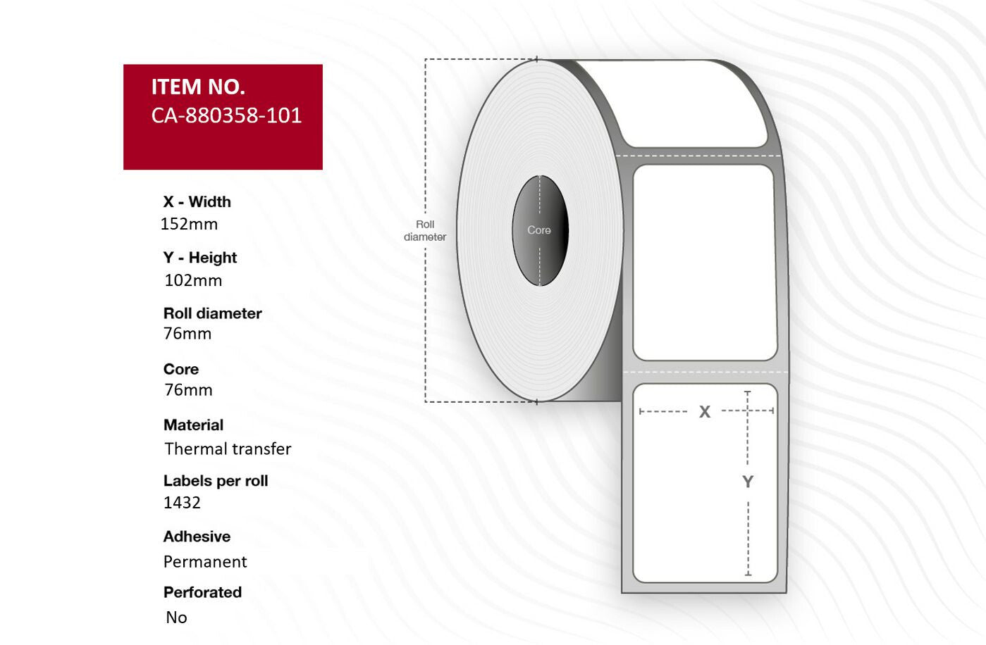 Capture CA-880358-101 printer label White