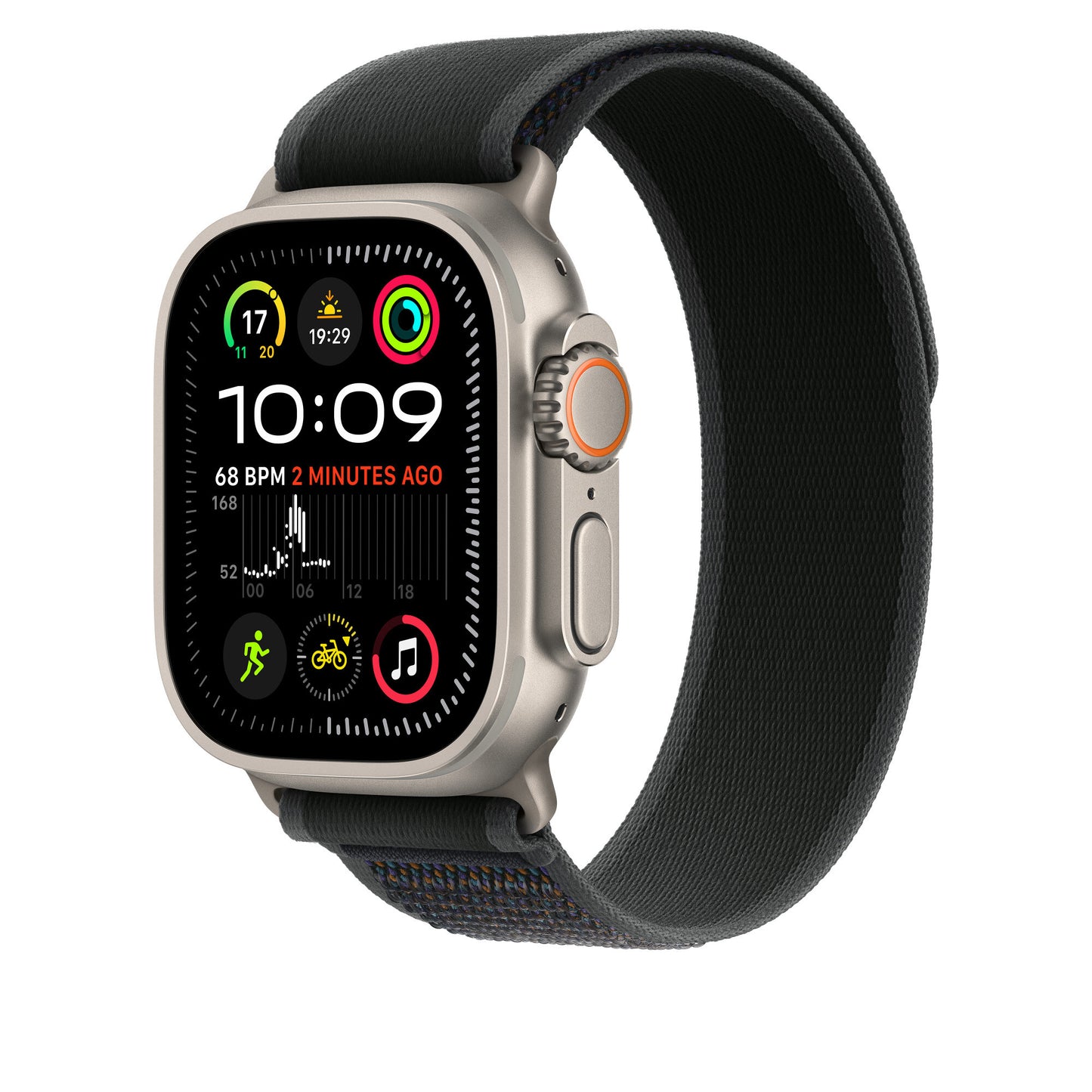 Apple 49mm Black Trail Loop - M/L - Natural Titanium Finish