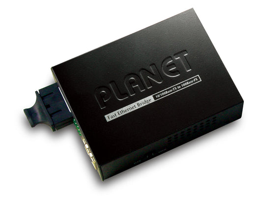 PLANET FT-802 media converter, 100 Mbit/s, 1310 nm, Multi-mode, Single-mode, black
