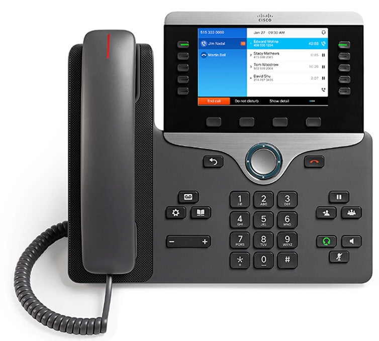 Cisco IP Business Phone 8841, 5-inch Greyscale Display, Gigabit Ethernet Switch, Class 2 PoE, 10 SIP Registrations, 1-Year Limited Hardware Warranty (CP-8841-K9=)