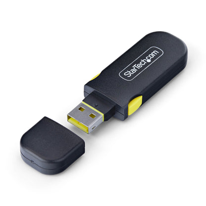 StarTech.com USB-A Port Blocker Key with 4x Latching USB-A Dust Cover Plugs, Snap-In Reusable Port Protectors for Laptops & Computers