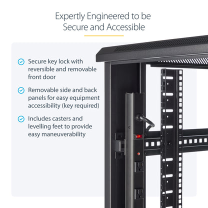 StarTech.com 42U Enterprise-Grade Server Rack Cabinet, 19in Enclosed 4-Post Rack with 36in (91cm) Mounting Depth and 2000lb (900kg) Weight Capacity