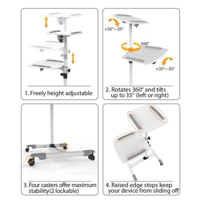 Techly ICA-TB-TPM-6 multimedia cart/stand White Multimedia trolley