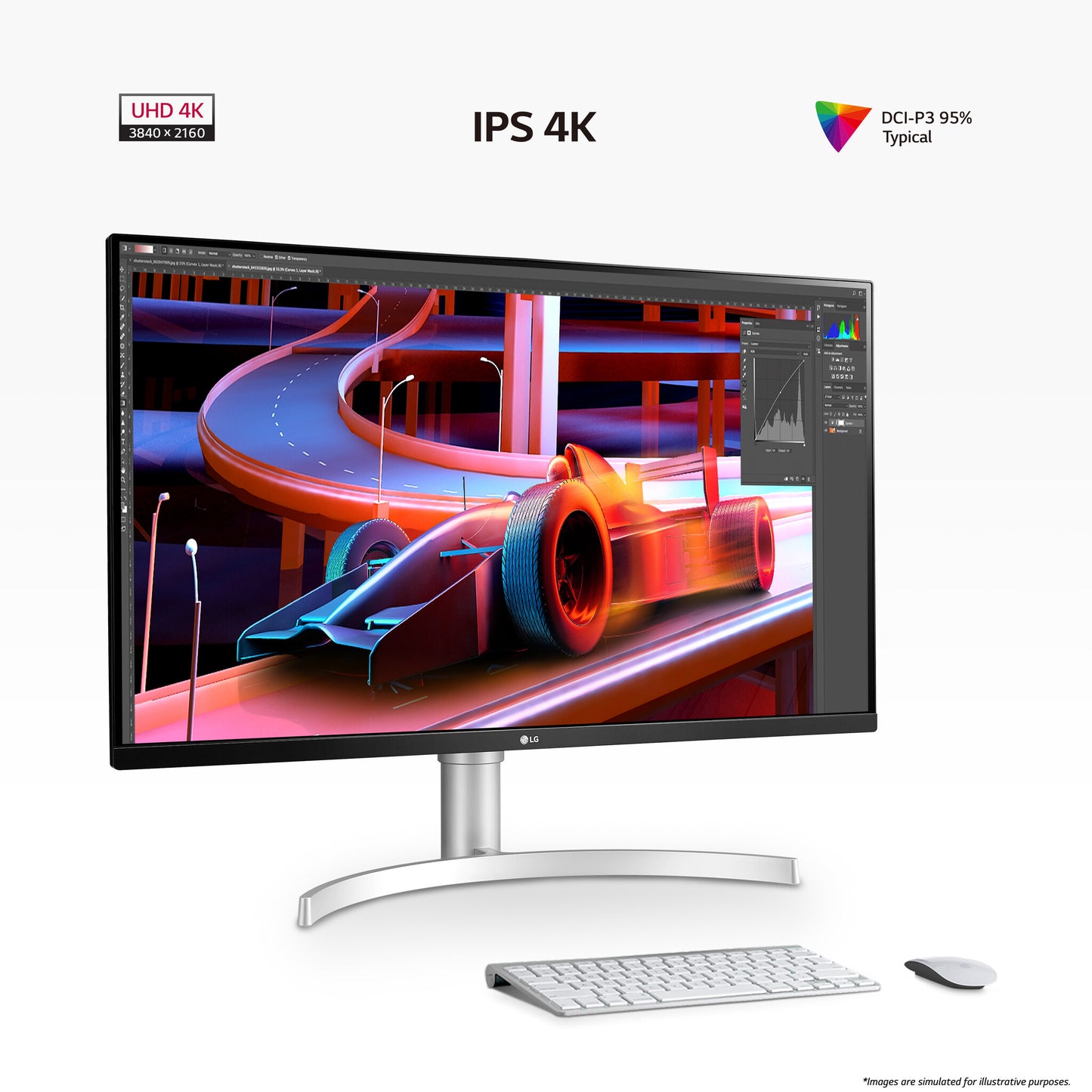 LG 32UN650K-W computer monitor 81.3 cm (32") 3840 x 2160 pixels 4K Ultra HD LED White