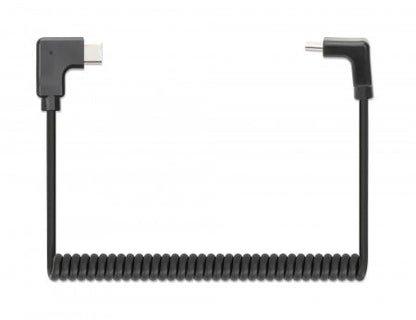 Manhattan USB-C to USB-C Charging Cable, 1m, Coiled Tangle-Resistant Design, Angled Connectors, Up to 60W Power Delivery, Ideal for Charging Cabinets/Carts, Charge Only - No Data Sync, Black, Lifetime Warranty