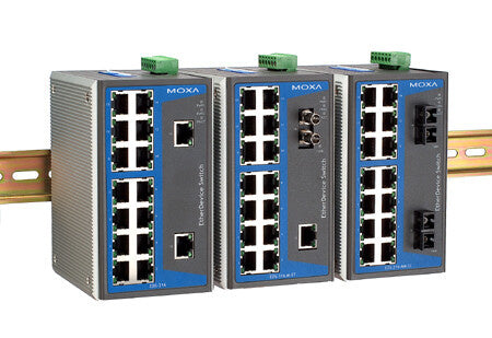 Moxa EtherDevice™ Switch EDS-316, Multi Mode, ST Connector (-40 - 75˚C) Unmanaged