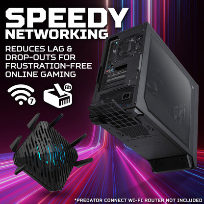 Acer Predator PO3-665 Gaming Desktop - Intel Core i5-14400F, 16GB RAM, 512GB SSD, NVIDIA GeForce RTX 5070, Windows 11, Black