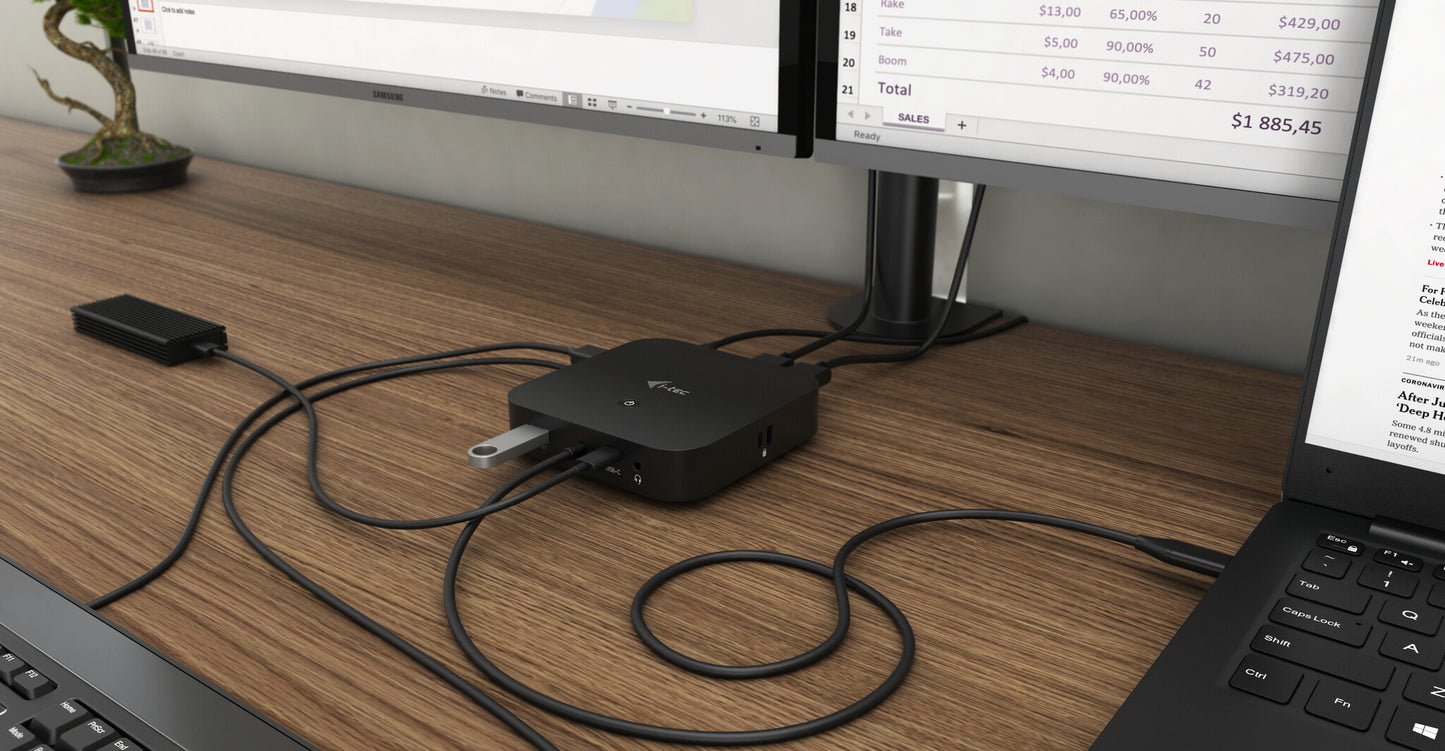 i-tec USB-C Dual Display Docking Station with Power Delivery 100 W