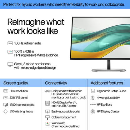 HP Series 5 Pro 23.8 inch FHD Monitor - 524pf