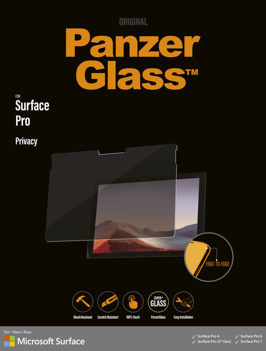 PanzerGlass ® Microsoft Surface Pro 4 | Pro 5. Gen | Pro 6 | Pro 7 - Privacy | Screen Protector Glass