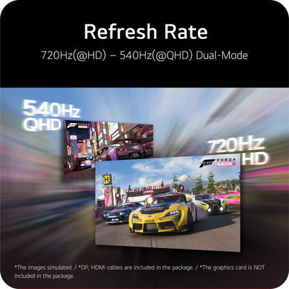 LG UltraGear GX7 WOLED 27-inch 4th Gen. QHD Gaming Monitorㅣ27GX790B with Dual-Mode(720Hz@HD, 540Hz@QHD), 0.02ms(GtG), DP2.1, VESA DisplayHDR™ True Black 500