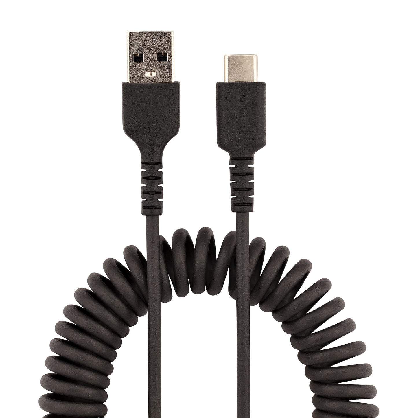 StarTech.com 20in (50cm) USB A to C Charging Cable, Coiled Heavy Duty Fast Charge & Sync, High Quality USB 2.0 A to USB Type-C Cable, Rugged Aramid Fiber, Durable Male to Male USB Cable