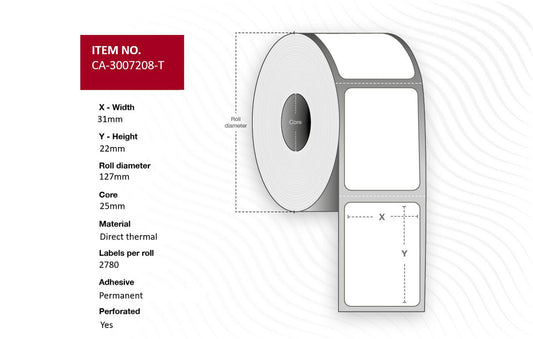 Capture CA-3007208-T printer label White