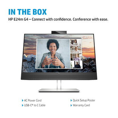 HP E24m G4 computer monitor 60.5 cm (23.8") 1920 x 1080 pixels Full HD Black, Silver