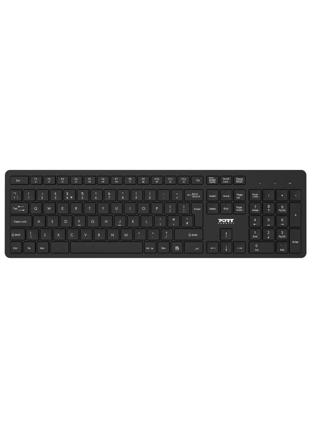 Port Designs 900904-UK keyboard Mouse included Office QWERTY UK English Black