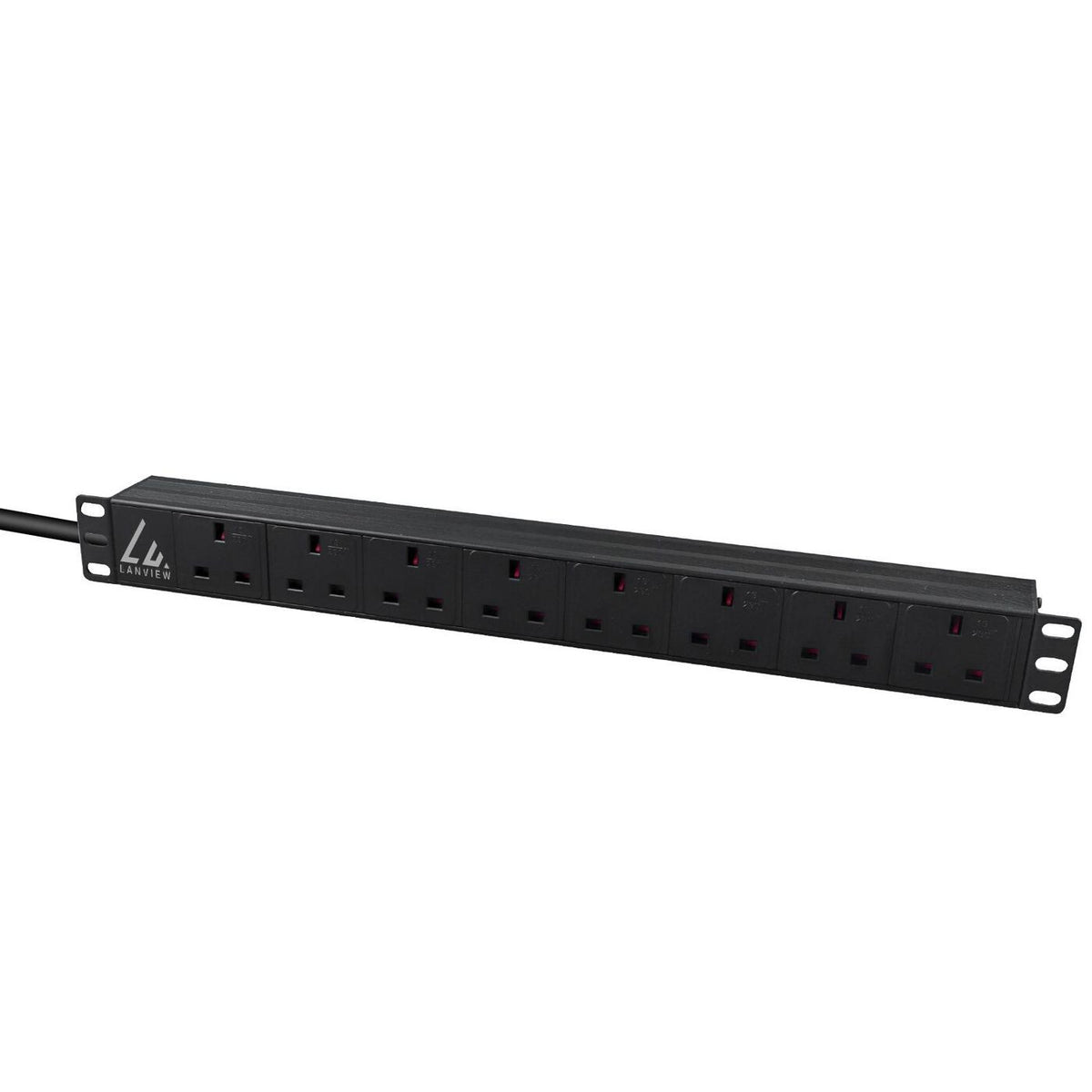 Lanview LVR-3MUK-SPD-UK8 power distribution unit (PDU) 8 AC outlet(s) 1U Black