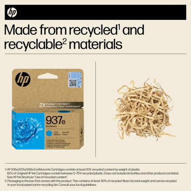 HP 937e EvoMore Cyan Original Ink Cartridge