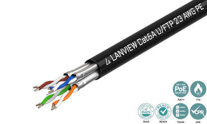 Lanview LVN122445 networking cable Black 500 m Cat6a U/FTP (STP)