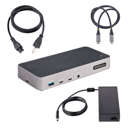 StarTech.com USB-C Triple Monitor Docking Station - HDMI/DP Triple 4k USB-C Dock - 5x USB Hub - GbE - 100W PD - Universal Multi Monitor Docking Station - Thunderbolt 3/4 Compatible