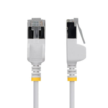 StarTech.com 1.5m White Ultra Slim Cat6A Ethernet Cable, Snagless, FTP, Pure Bare Copper Wire, 34AWG Slim RJ45 Network Patch Cord, Individually Tested