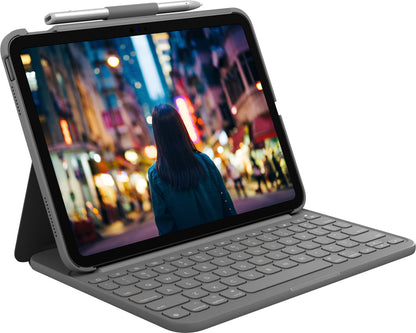 Logitech Slim Folio QWERTY UK English Bluetooth Grey