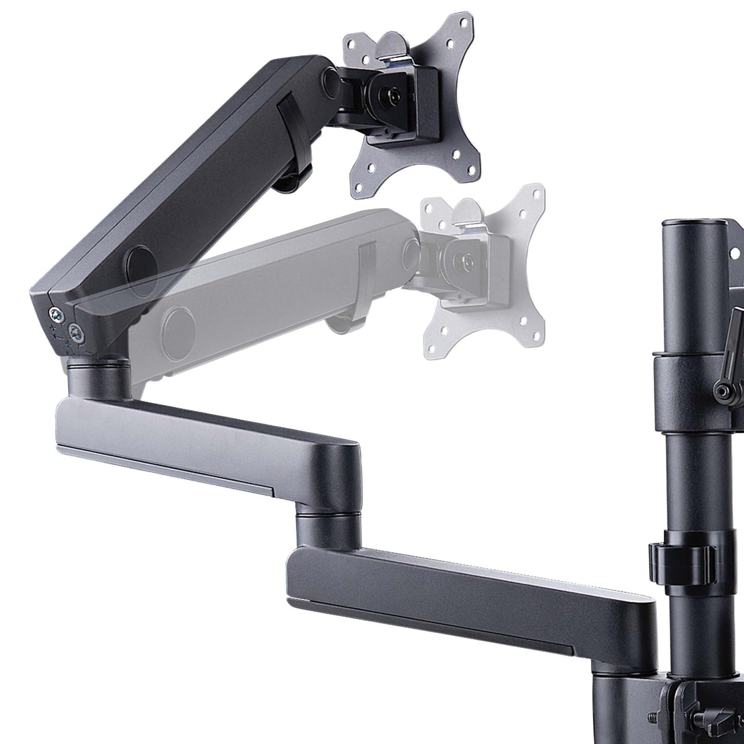 StarTech.com Triple Monitor Desk Mount For Up To Three 27in Screens, VESA 75x75/100x100, Tool-Less Arm Adjustments, C-Clamp/Grommet Mount, Spring-Assisted Arms