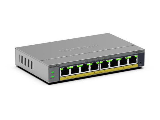 NETGEAR GS108EP network switch, Managed, 8-port, grey
