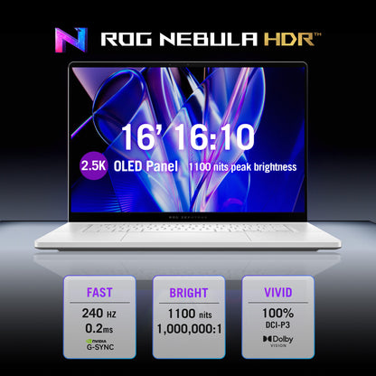 ASUS ROG Zephyrus G16 GU606AX-TB002W Intel Core Ultra 9 386H Laptop 40.6 cm (16") 2.5K 64 GB LPDDR5x-SDRAM 2 TB SSD NVIDIA GeForce RTX 5090 Wi-Fi 7 (802.11be) Windows 11 Home Grey