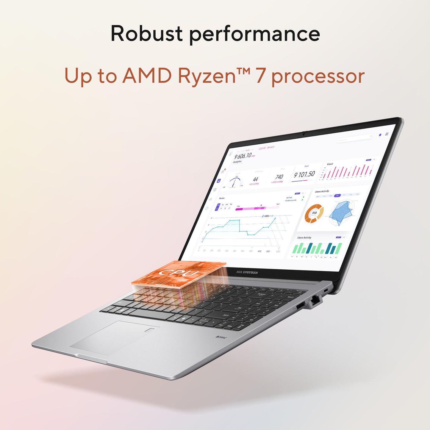 ASUS ExpertBook P1 PM1503CD-715X AMD Ryzen™ 7 170 Laptop 39.6 cm (15.6") Full HD 16 GB DDR5-SDRAM 512 GB SSD Wi-Fi 6 (802.11ax) Windows 11 Pro Grey