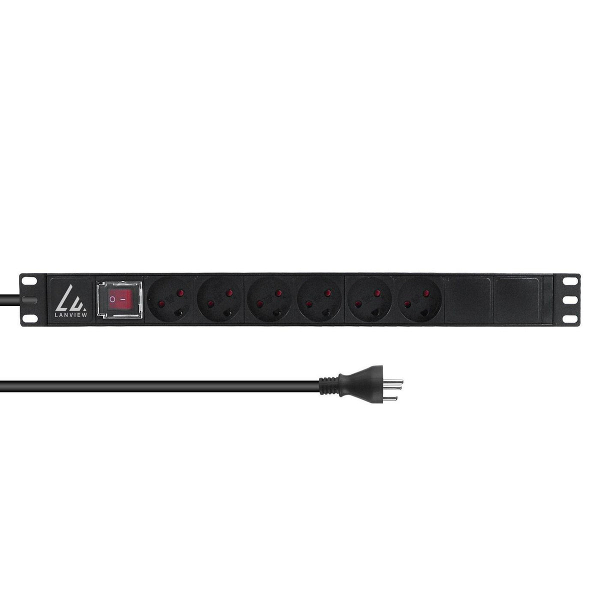 Lanview LVR-3MDK-SW-DK6 power distribution unit (PDU) 6 AC outlet(s) 1U Black