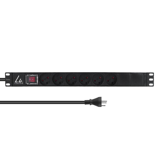 Lanview LVR-3MDK-SW-DK6 power distribution unit (PDU) 6 AC outlet(s) 1U Black
