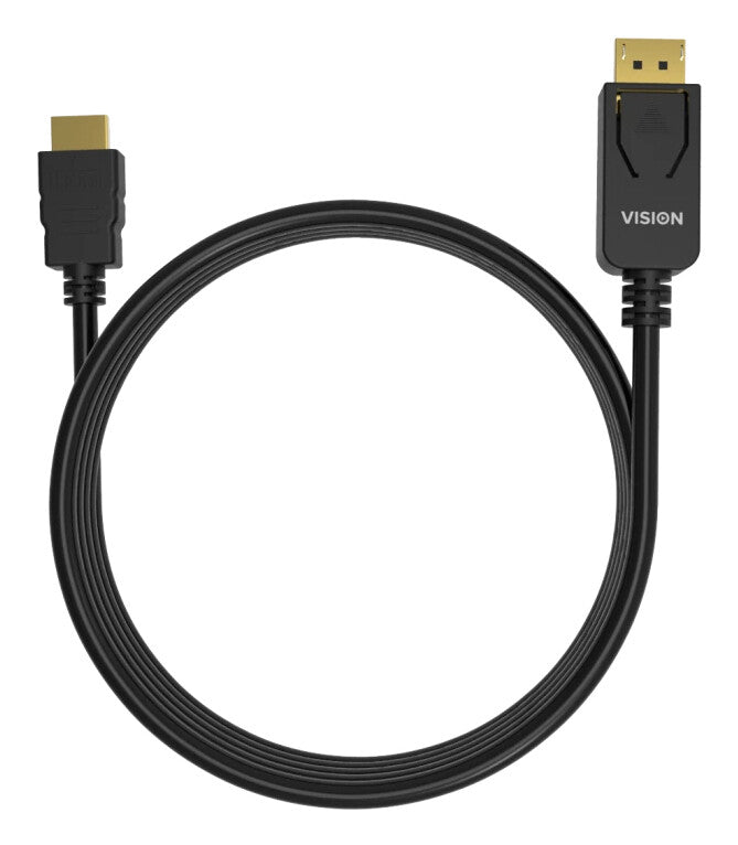 Vision TC 2MDPHDMI8K/BL video cable adapter 2 m DisplayPort HDMI Black