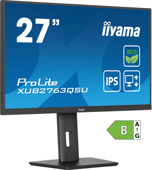 iiyama ProLite XUB2763QSU-B1 computer monitor 68.6 cm (27") 2560 x 1440 pixels Quad HD LED Black