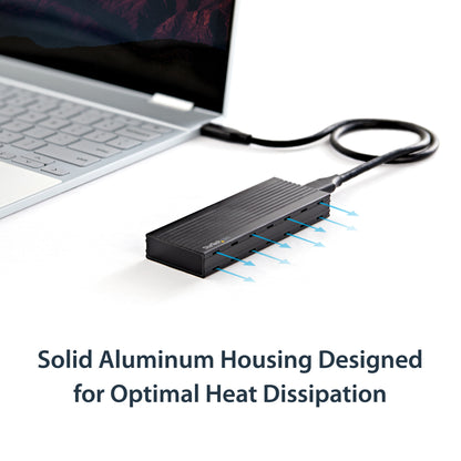 StarTech.com USB-C 10Gbps to M.2 NVMe SSD Enclosure - Portable External M.2 NGFF PCIe Aluminum Case - 1GB/s Read/Write - Supports 2230, 2242, 2260, 2280 - TB3 Compatible - Mac & PC