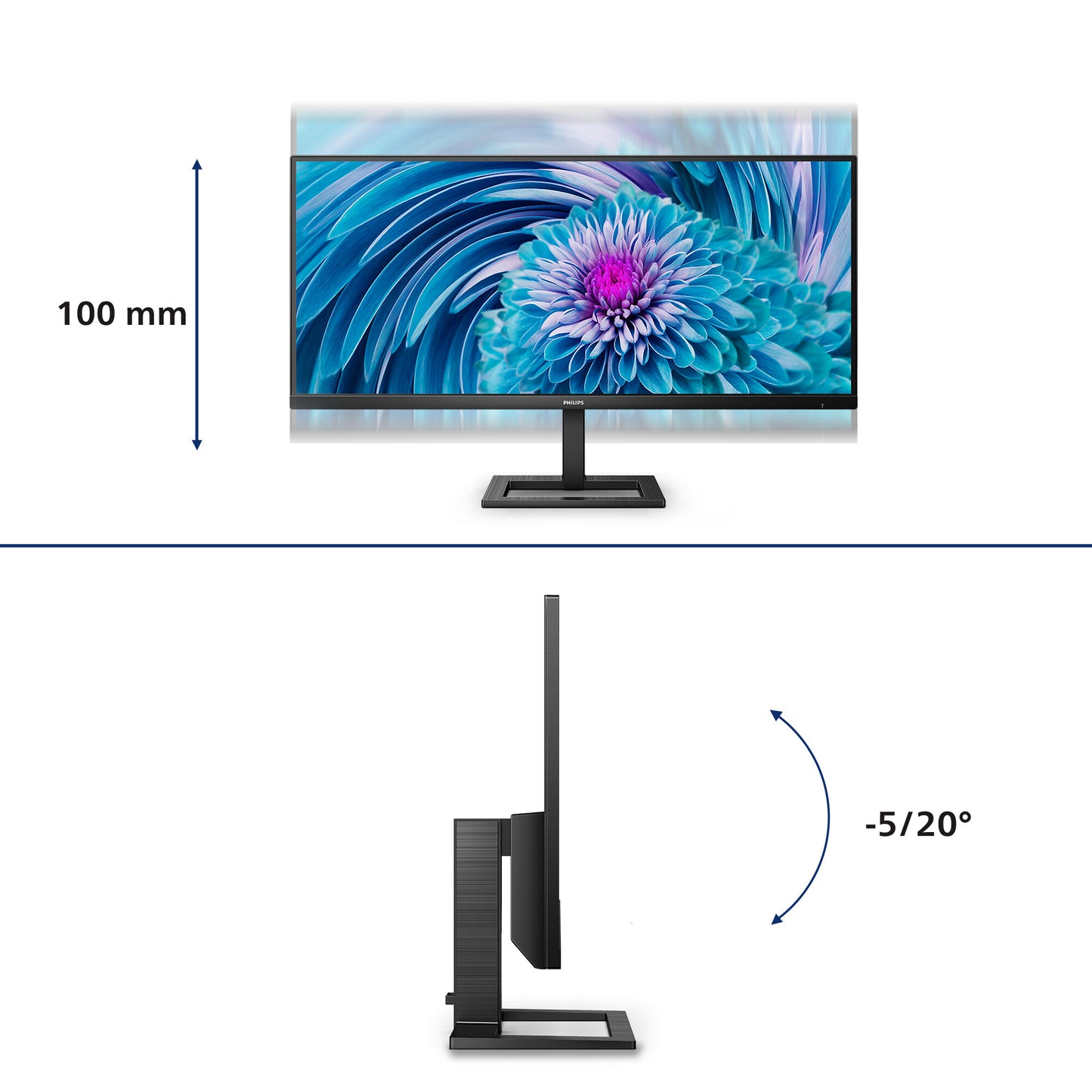 Philips E Line 346E2LAE/00 computer monitor 86.4 cm (34") 3440 x 1440 pixels Wide Quad HD LCD Black