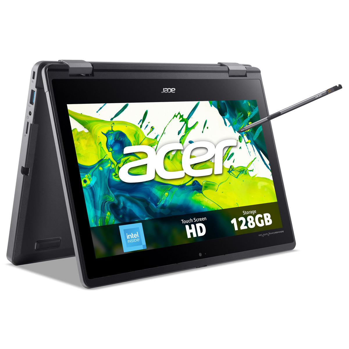 Acer TravelMate Spin B3 B3 Spin 11 convertible laptop (TMB311RN-33) - Intel N100, 8GB RAM, 128GB SSD, 11.6" HD touchscreen, Windows 11 Pro Education