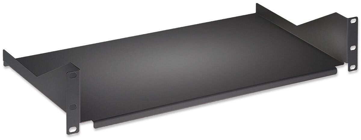 Intellinet 19" Cantilever Shelf, 2U, Fixed, Depth 400mm, Max 25kg, Black, Three Year Warranty