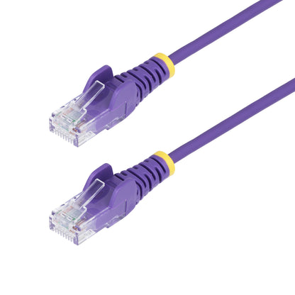 StarTech.com 2m Purple Slim CAT6 Ethernet Cable, Snagless, 100W PoE, UTP, LSZH, 28AWG Pure Bare Copper Wire, Slim RJ45 Network Patch Cord w/Strain Reliefs, Individually Tested