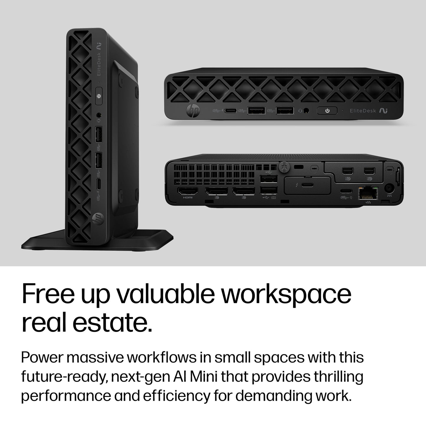 HP E22VBEA PC/workstation Copilot+ PC 445 16 GB DDR5-SDRAM 512 GB SSD Windows 11 Pro Mini PC AI PC