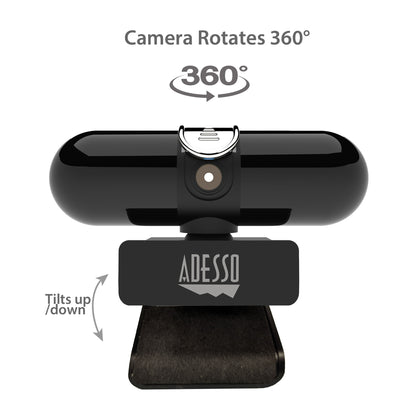 Adesso CyberTrack H7 webcam 4 MP 2560 x 1440 pixels USB 2.0 Black