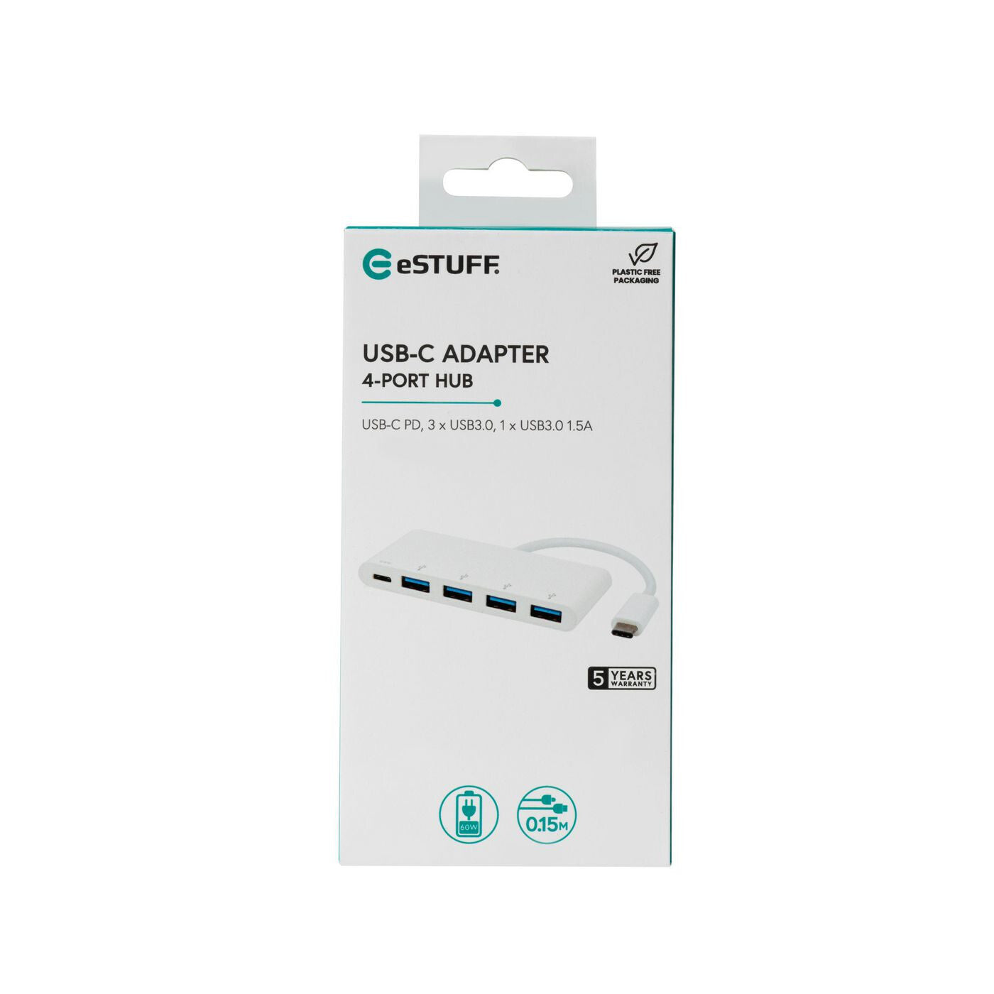 eSTUFF ES623007WH interface hub USB 3.2 Gen 1 (3.1 Gen 1) Type-C 5000 Mbit/s White
